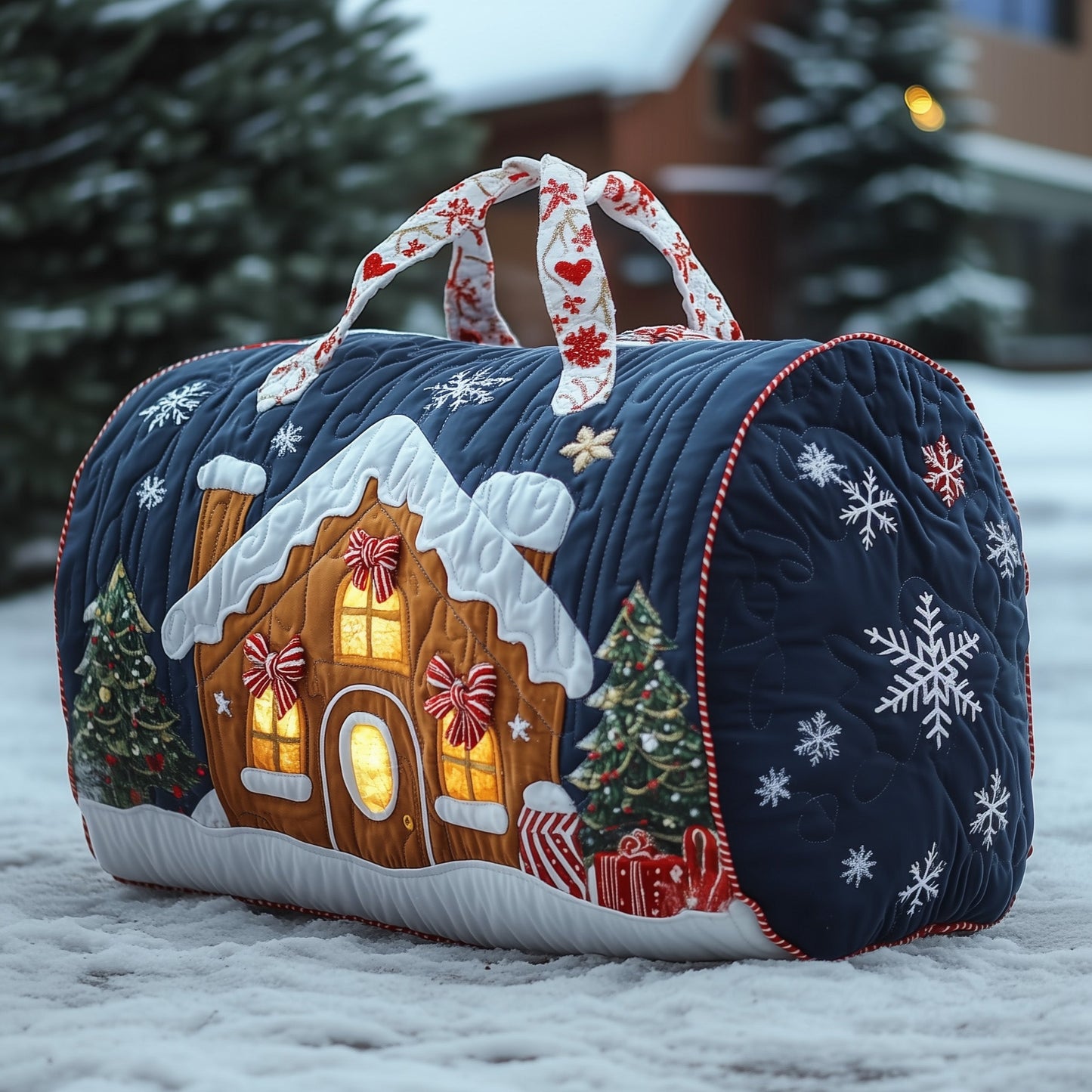 Gingerbread House Quilted Duffle Bag GFTONT3347