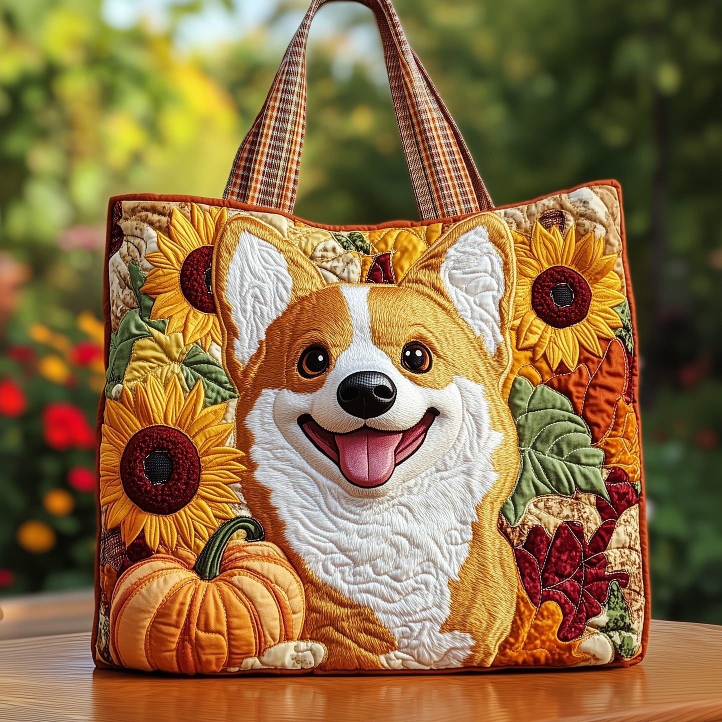 Corgi Joy Quilted Tote Bag GFTONT3358