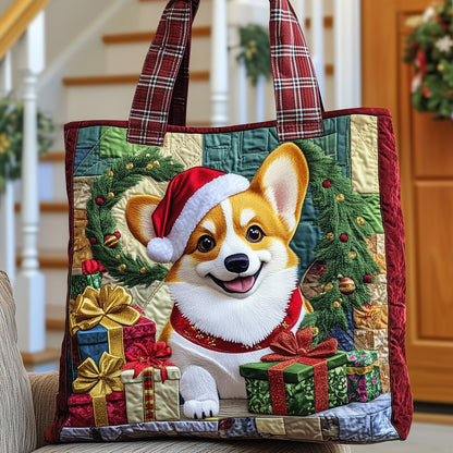 Christmas Corgi Quilted Tote Bag GFTONT3361