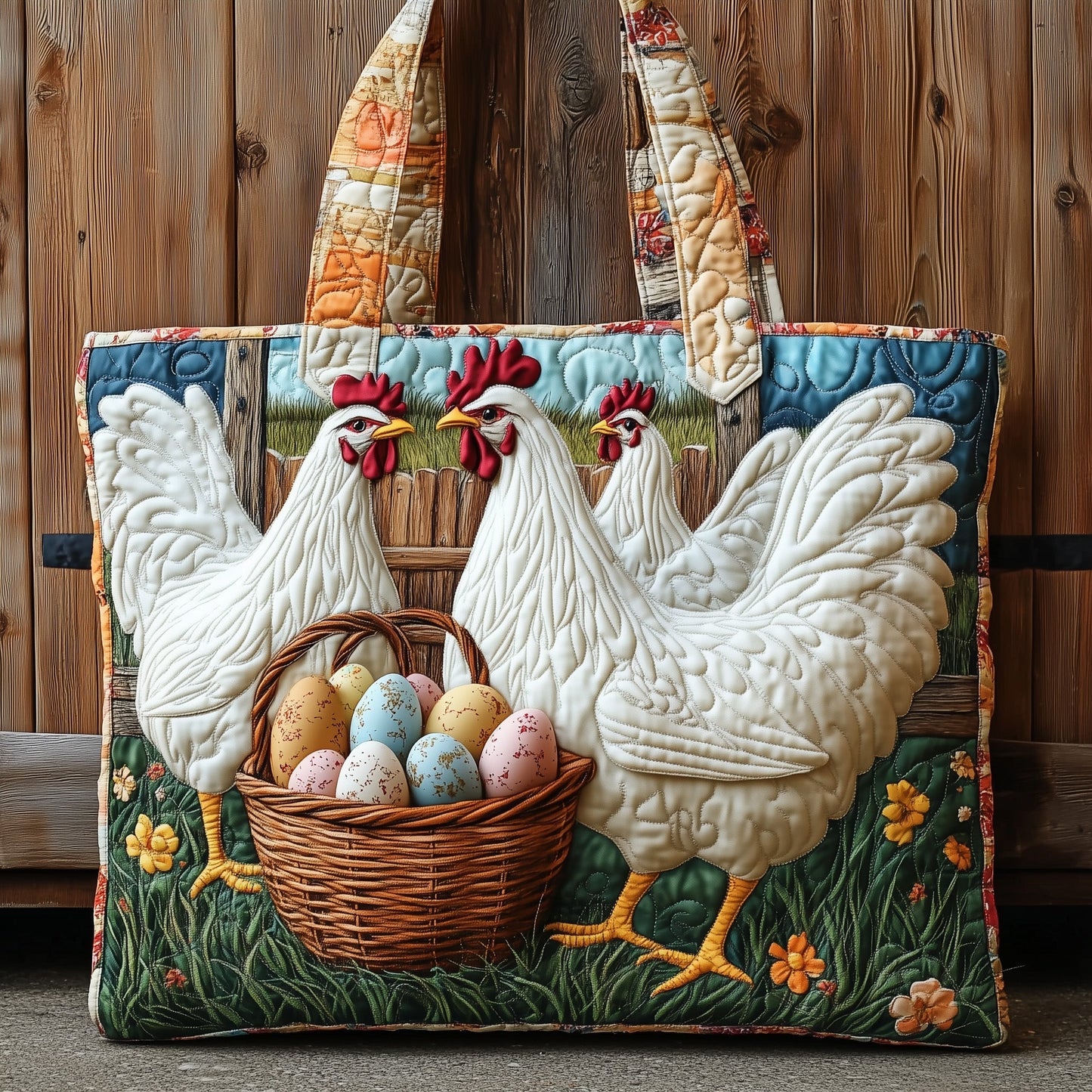 Farm Chicken Quilted Tote Bag GFTONT3364