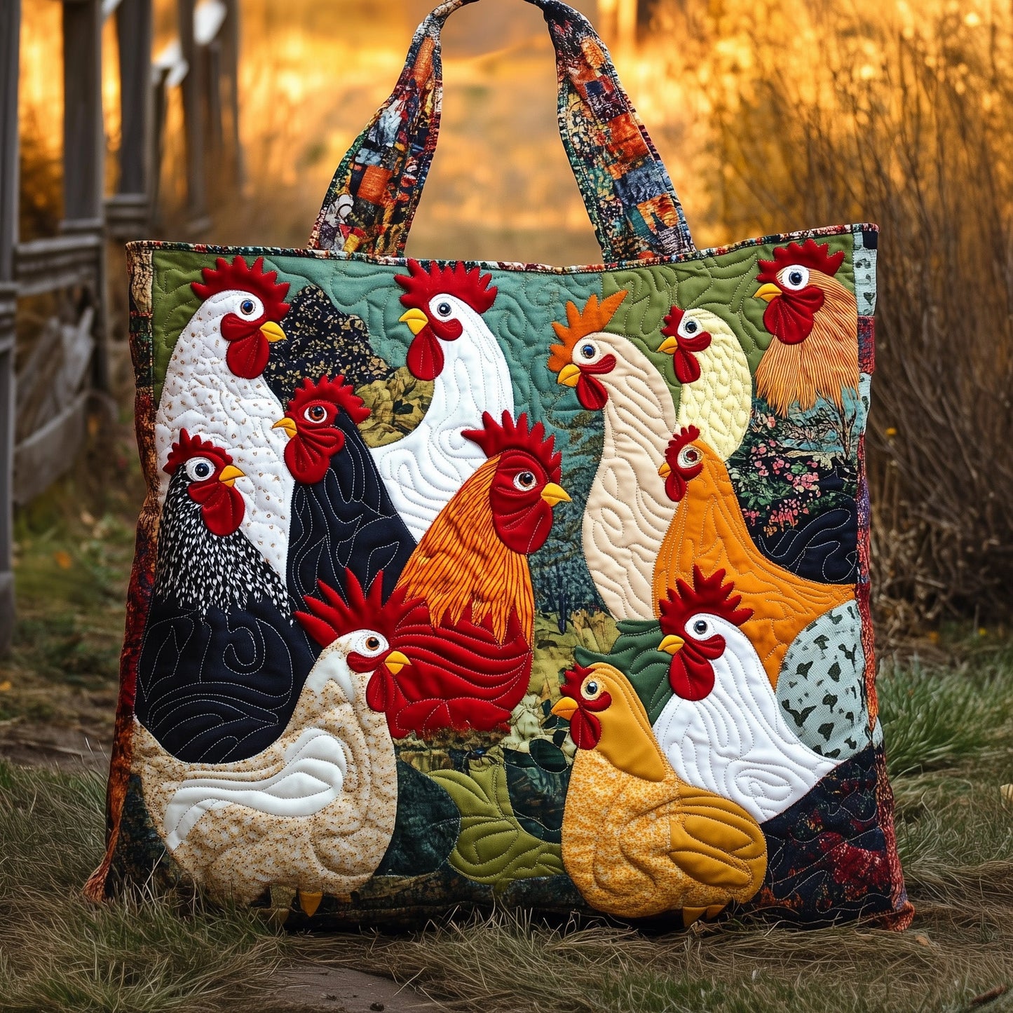 Whimsical Chicks Quilted Tote Bag GFTONT3368