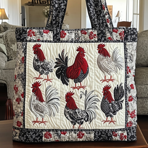 Rustic Chickens Quilted Tote Bag GFTONT3372