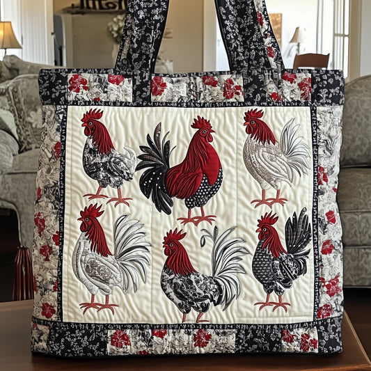 Rustic Chickens Quilted Tote Bag GFTONT3372