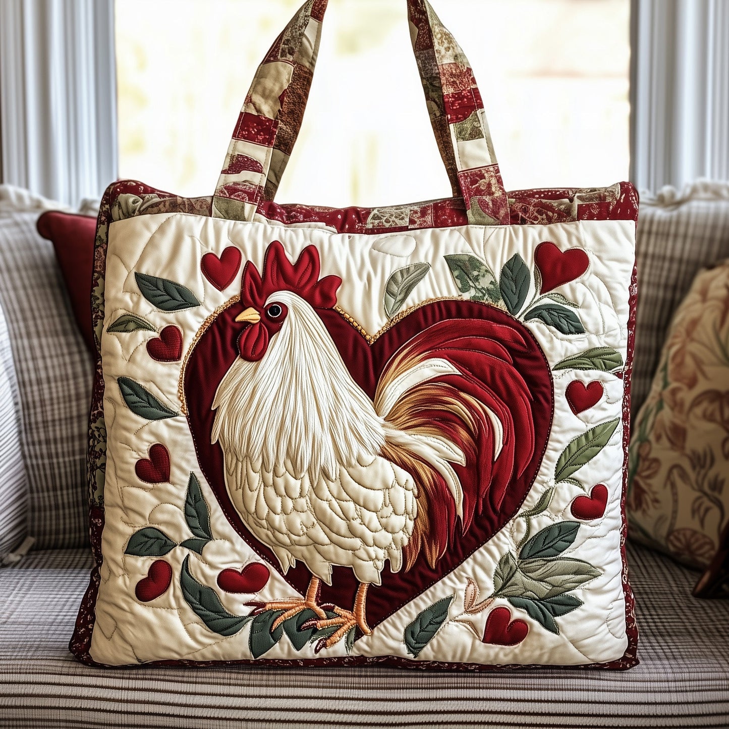 Rustic Chickens Quilted Tote Bag GFTONT3378