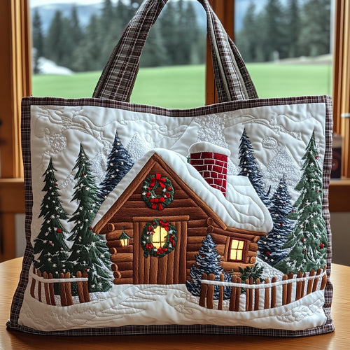 Snow Log Cabin Quilted Tote Bag GFTONT3430