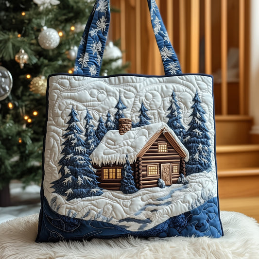 Snow Log Cabin Quilted Tote Bag GFTONT3431