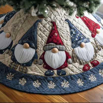 Christmas Gnome Quilted Tree Skirt GFTONT3460