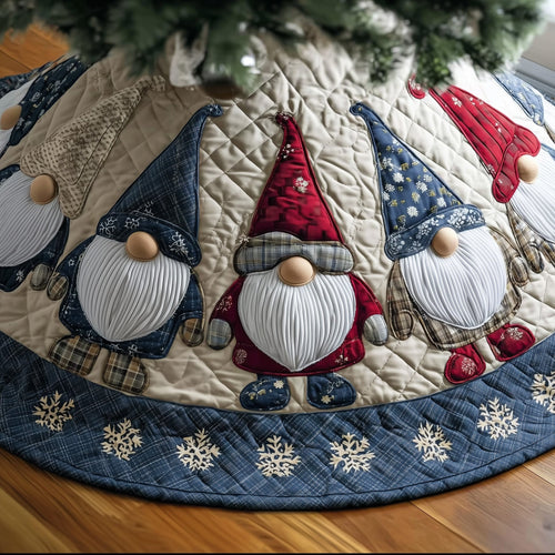 Christmas Gnome Quilted Tree Skirt GFTONT3460