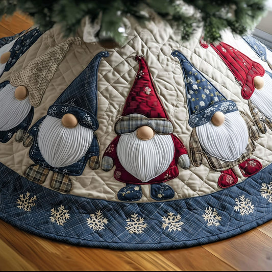 Christmas Gnome Quilted Tree Skirt GFTONT3460