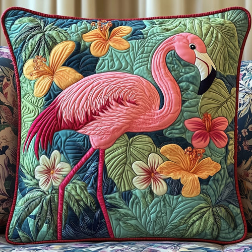 Tropical Flamingo Quilted Pillow Case GFTONT347