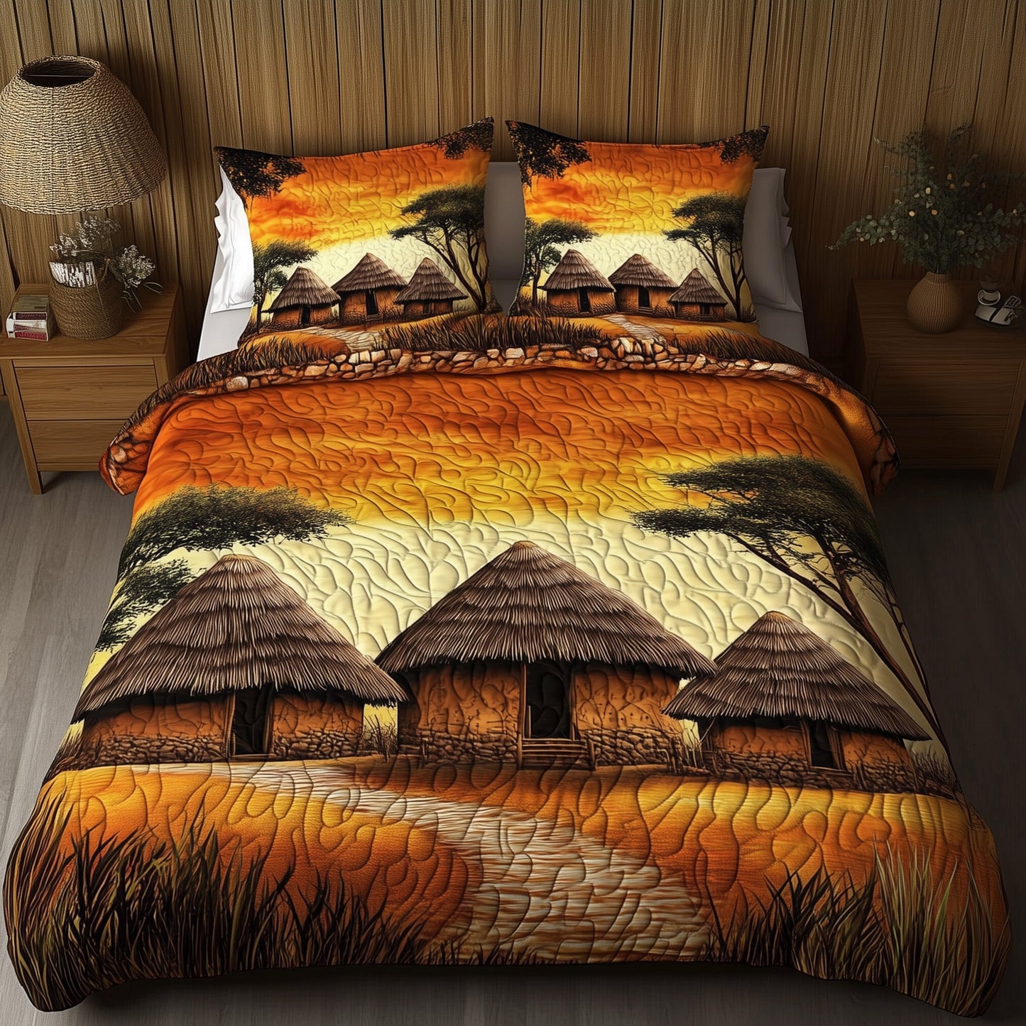 African Village Duvet Cover Set GFTONT3480