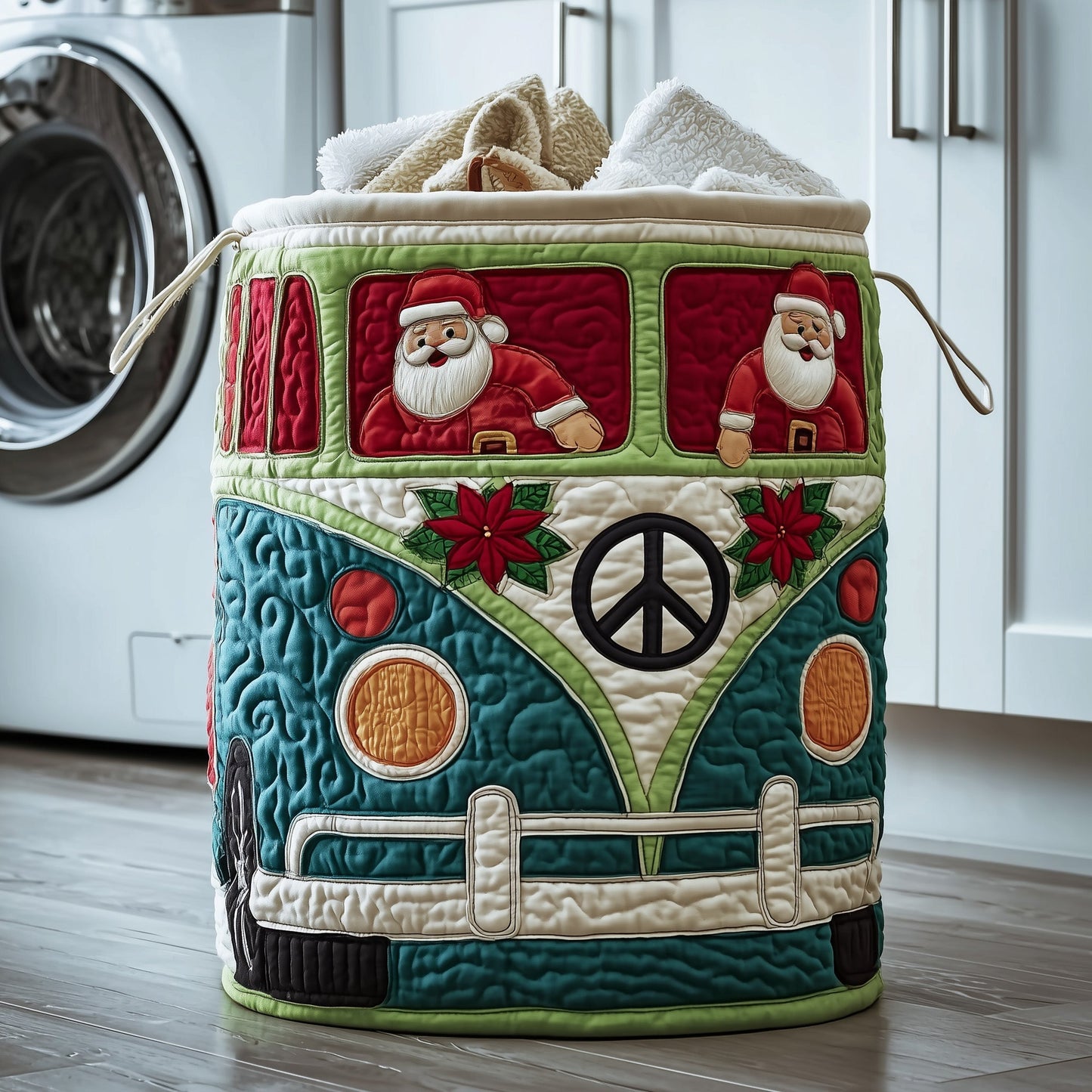 Santa Van Quilted Laundry Basket GFTONT3515