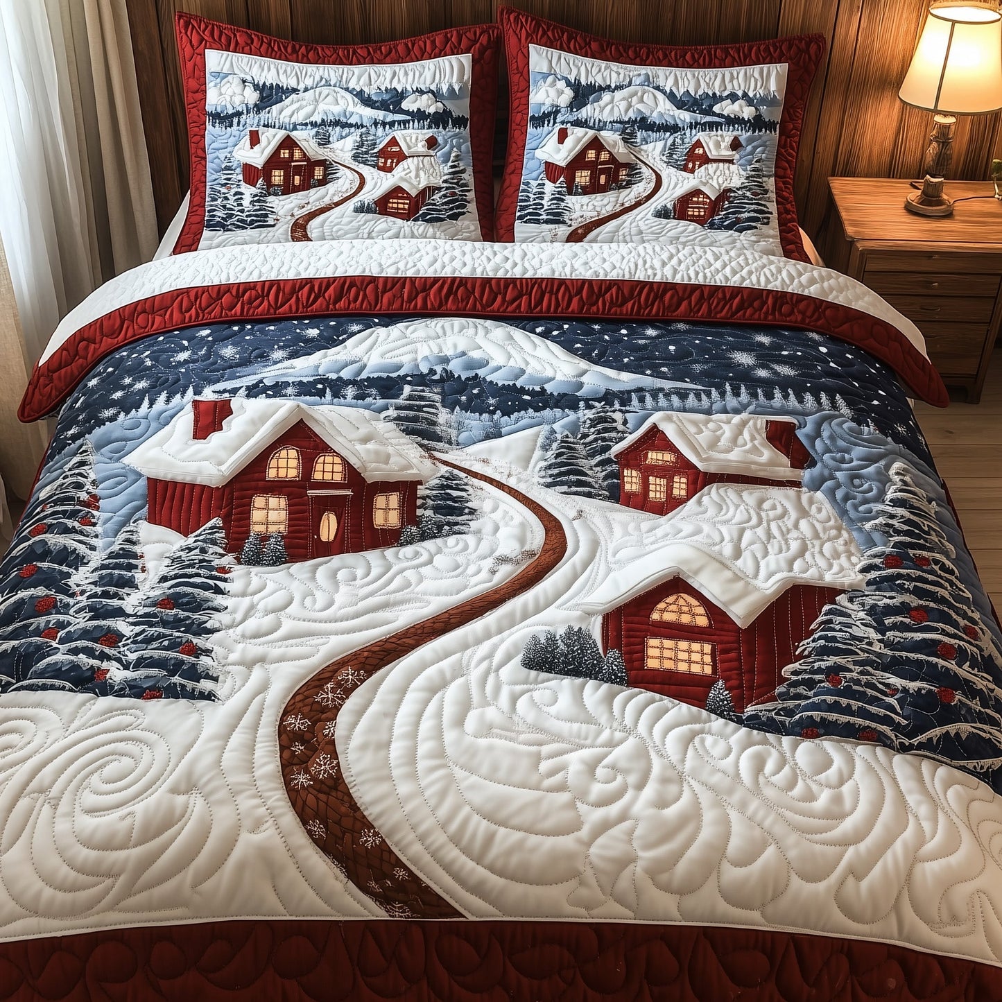 Snowy Village Duvet Cover Set GFTONT3535