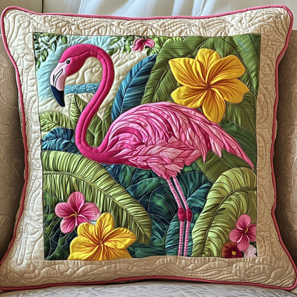 Tropical Flamingo Quilted Pillow Case GFTONT353