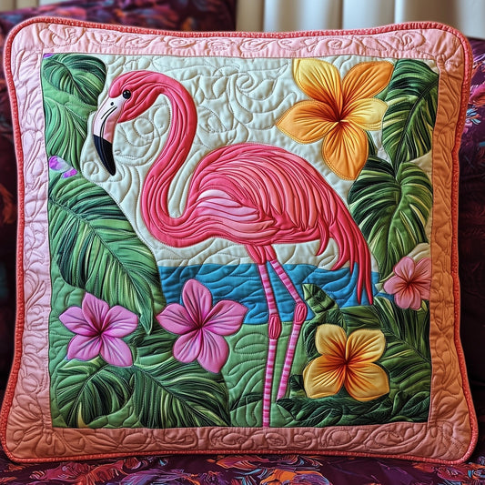 Tropical Flamingo Quilted Pillow Case GFTONT358