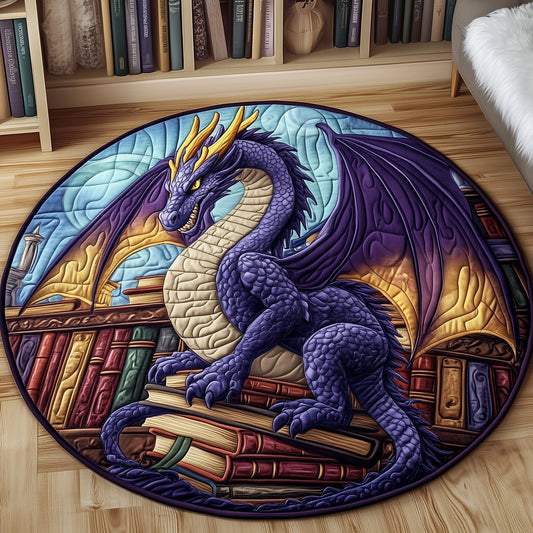 Bookish Dragon Quilted Round Mat GFTONT3601