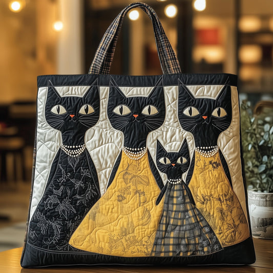 Whimsical Meow Quilted Tote Bag GFTONT3609