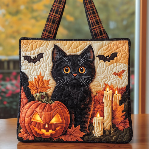 Black Cat Quilted Tote Bag GFTONT3615