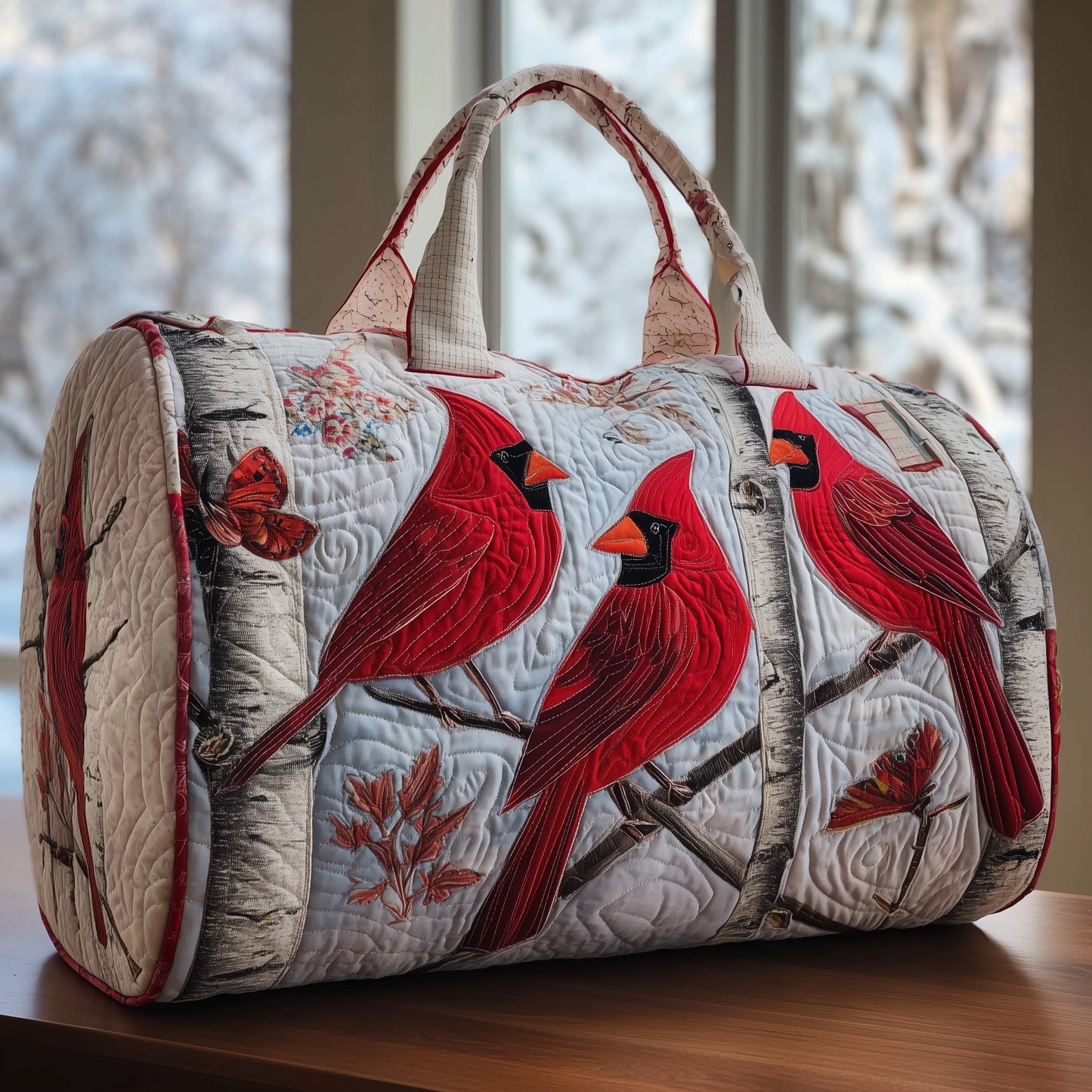 Winter Cardinal Quilted Duffle Bag GFTONT3642