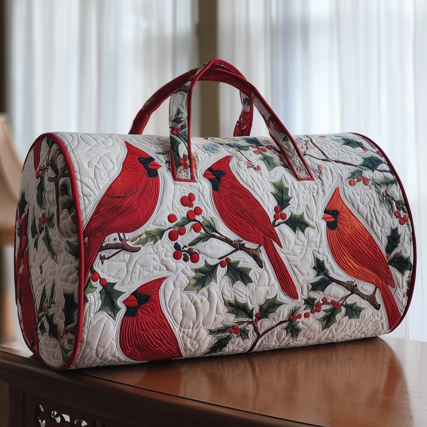 Pretty Cardinal Quilted Duffle Bag GFTONT3643