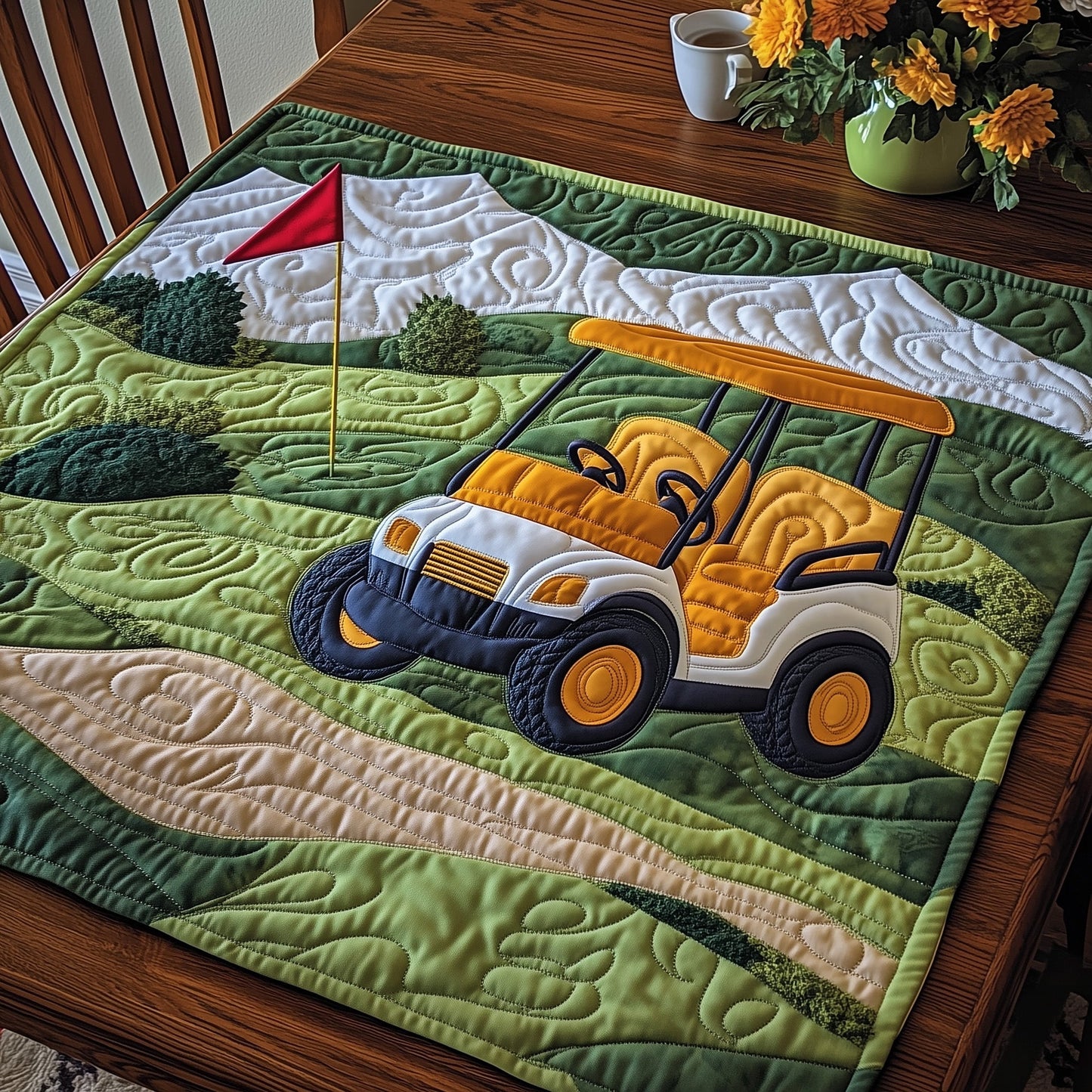 Golf Cart Quilted Table Topper GFTONT3719