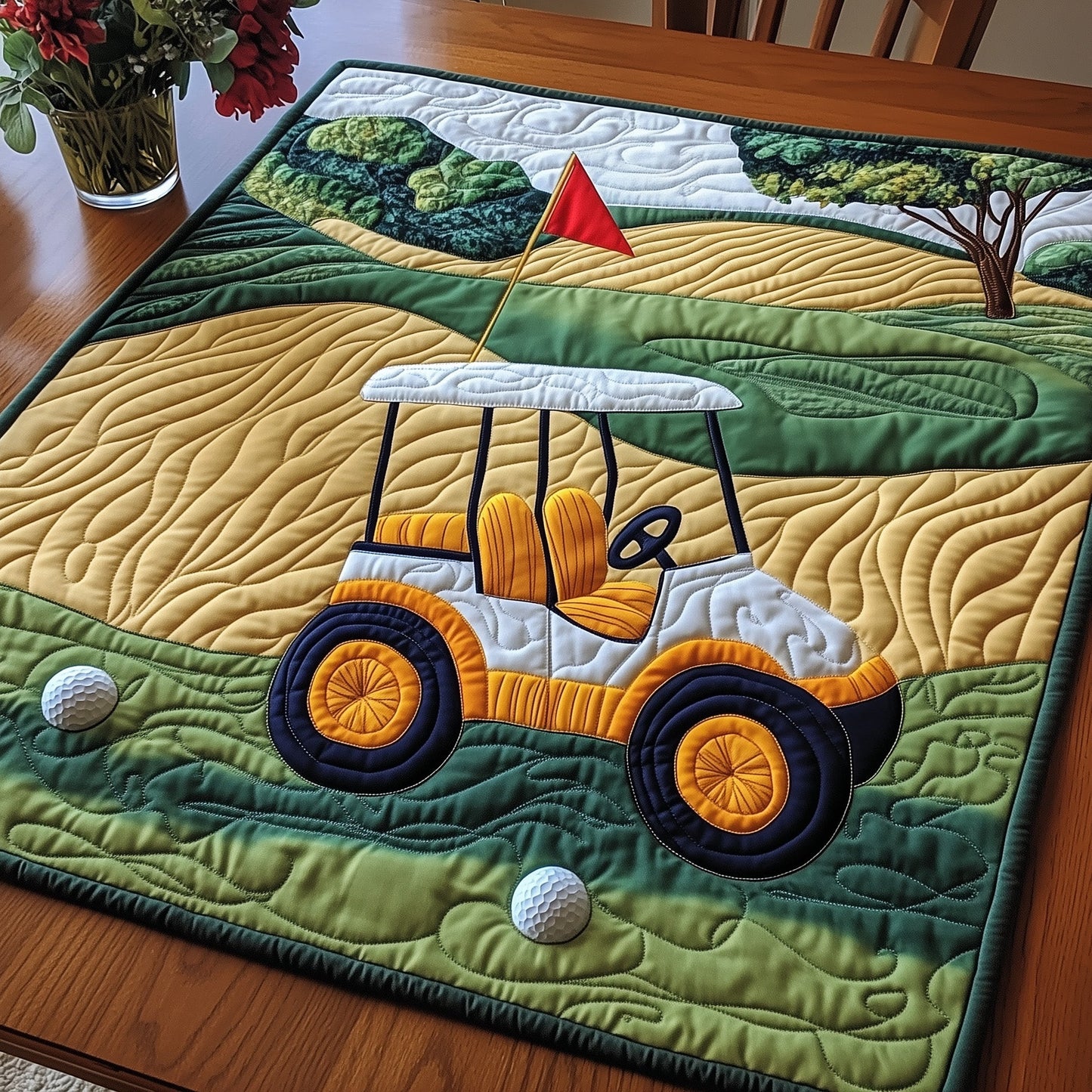 Golf Cart Quilted Table Topper GFTONT3721