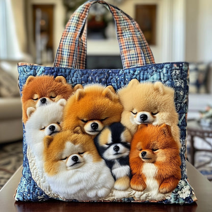 Pompom Nap Quilted Tote Bag GFTONT3789