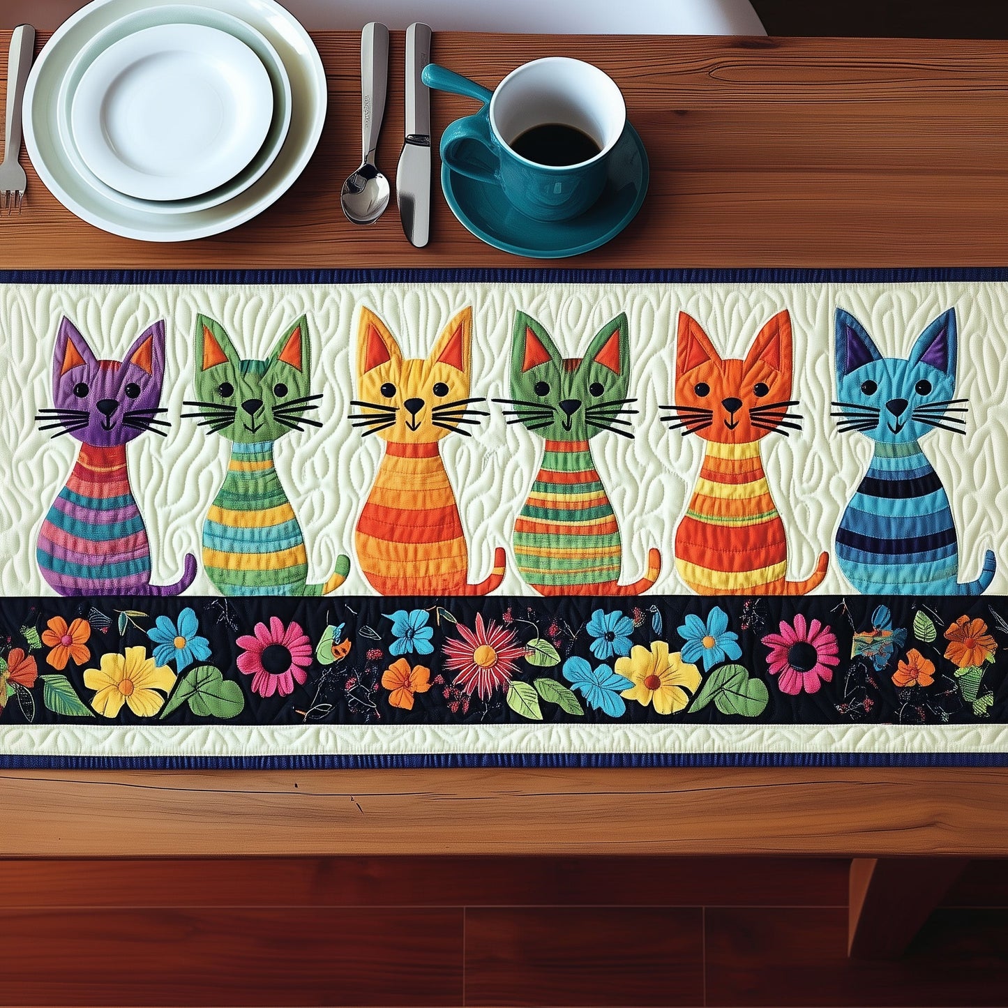 Cat Quilted Table Runner GFTONT381