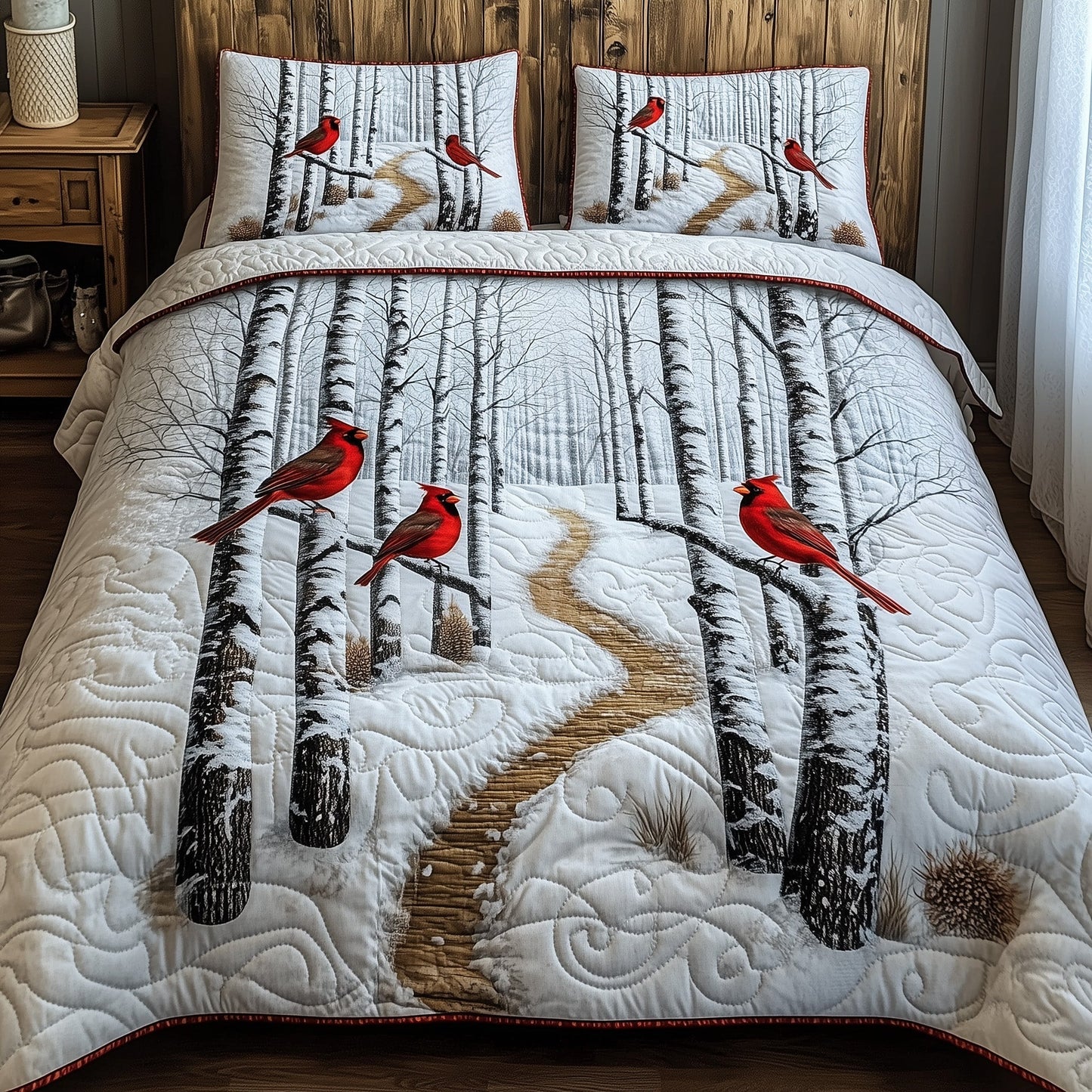 Winter Birch Forest Duvet Cover Set GFTONT3860