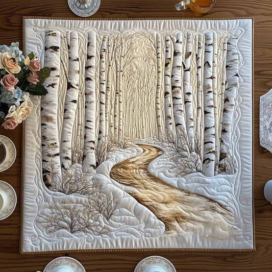 Winter Birch Forest Quilted Table Topper GFTONT3866