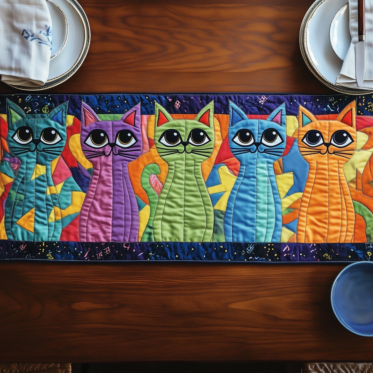 Cat Quilted Table Runner GFTONT387