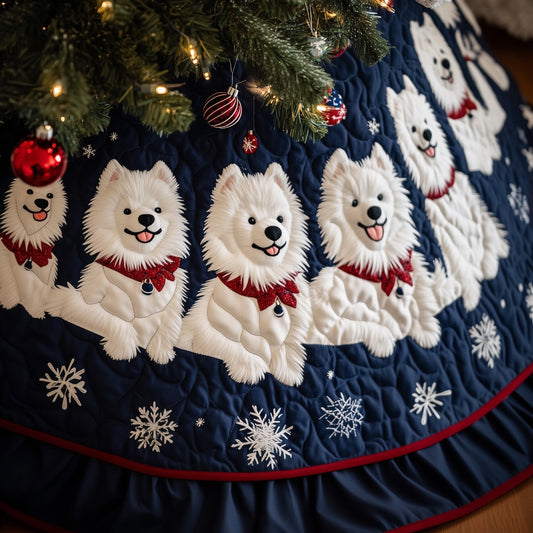 Christmas Samoyed Quilted Tree Skirt GFTONT3885