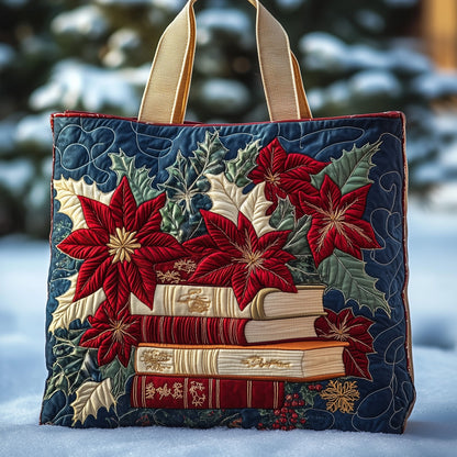 Poinsettia Librabry Quilted Tote Bag GFTONT3900