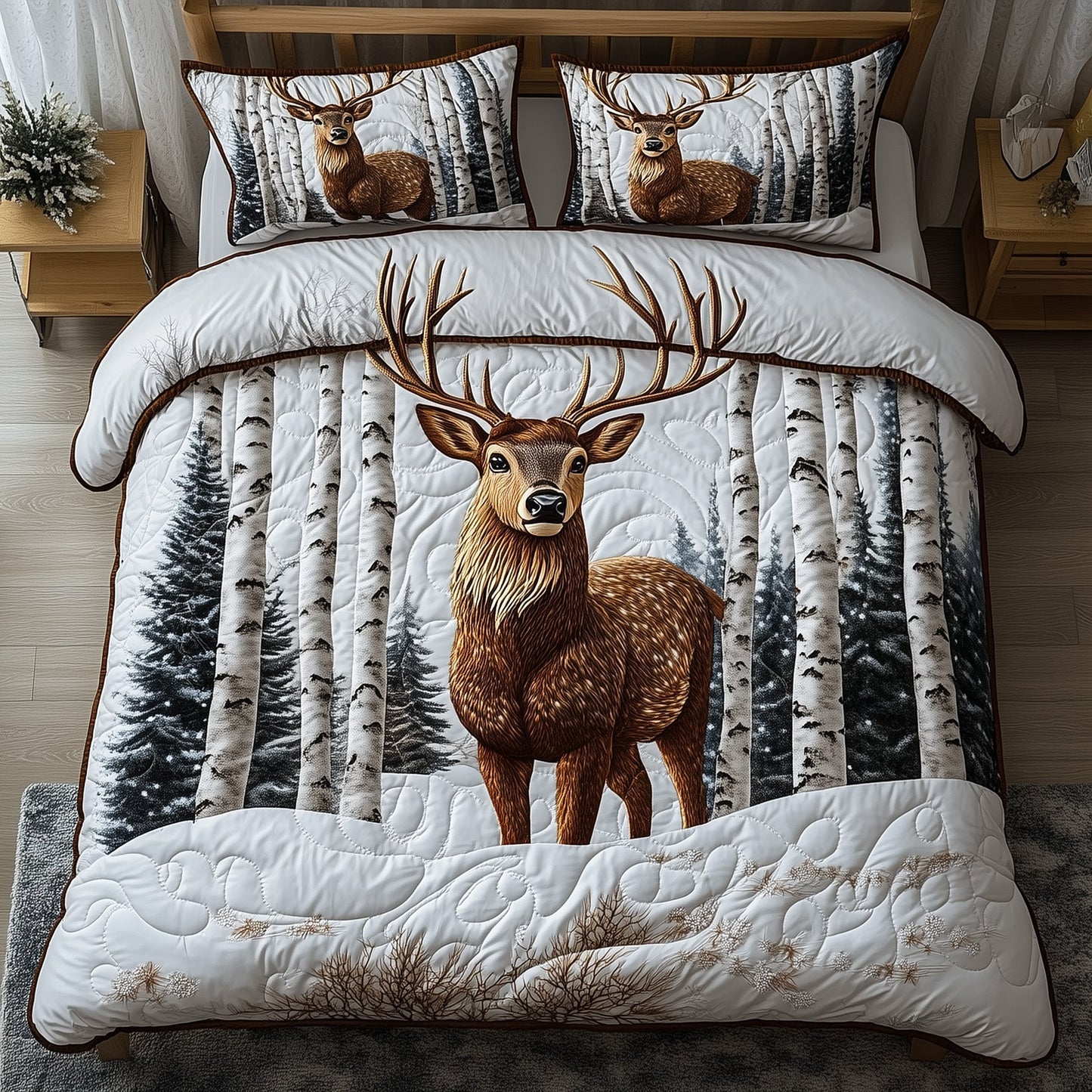 Winter Deer Duvet Cover Set GFTONT3910