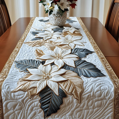 Festive Poinsettia Quilted Table Runner GFTONT3917