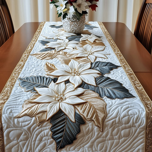 Festive Poinsettia Quilted Table Runner GFTONT3917