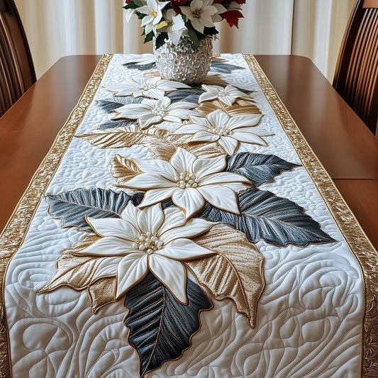 Festive Poinsettia Quilted Table Runner GFTONT3917