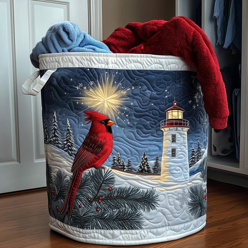 Winter Cardinal Quilted Laundry Basket GFTONT3945