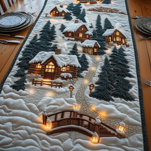 Snow Cabin Quilted Table Runner GFTONT3966
