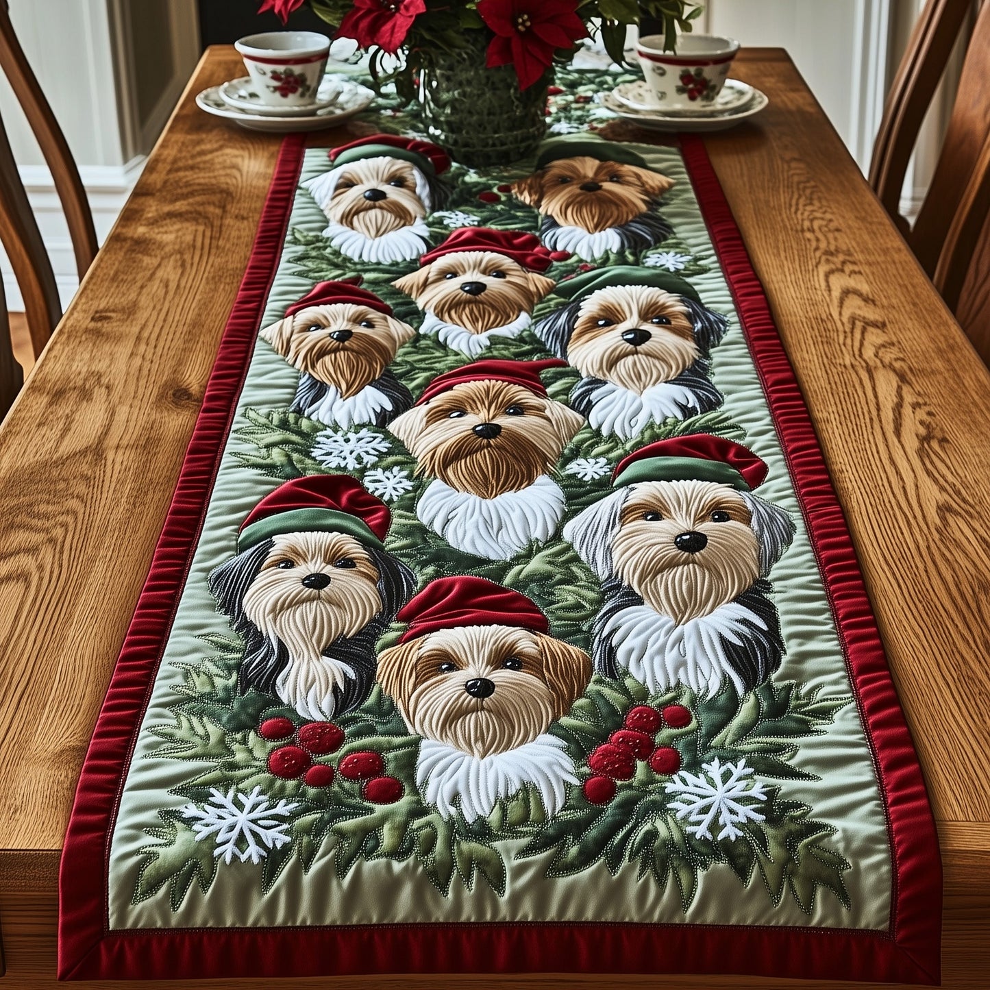 Festive Terrier Quilted Table Runner GFTONT3973