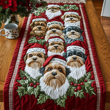 Yorkshike Terrier Holiday Quilted Table Runner GFTONT3974