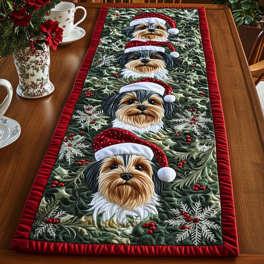 Yorkshike Terrier Holiday Quilted Table Runner GFTONT3975