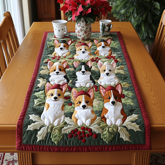 Festive Corgi Quilted Table Runner GFTONT3984