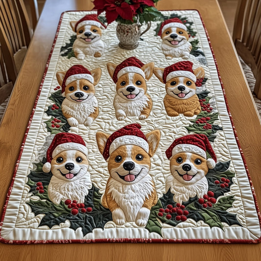 Corgi Holiday Quilted Table Runner GFTONT3986