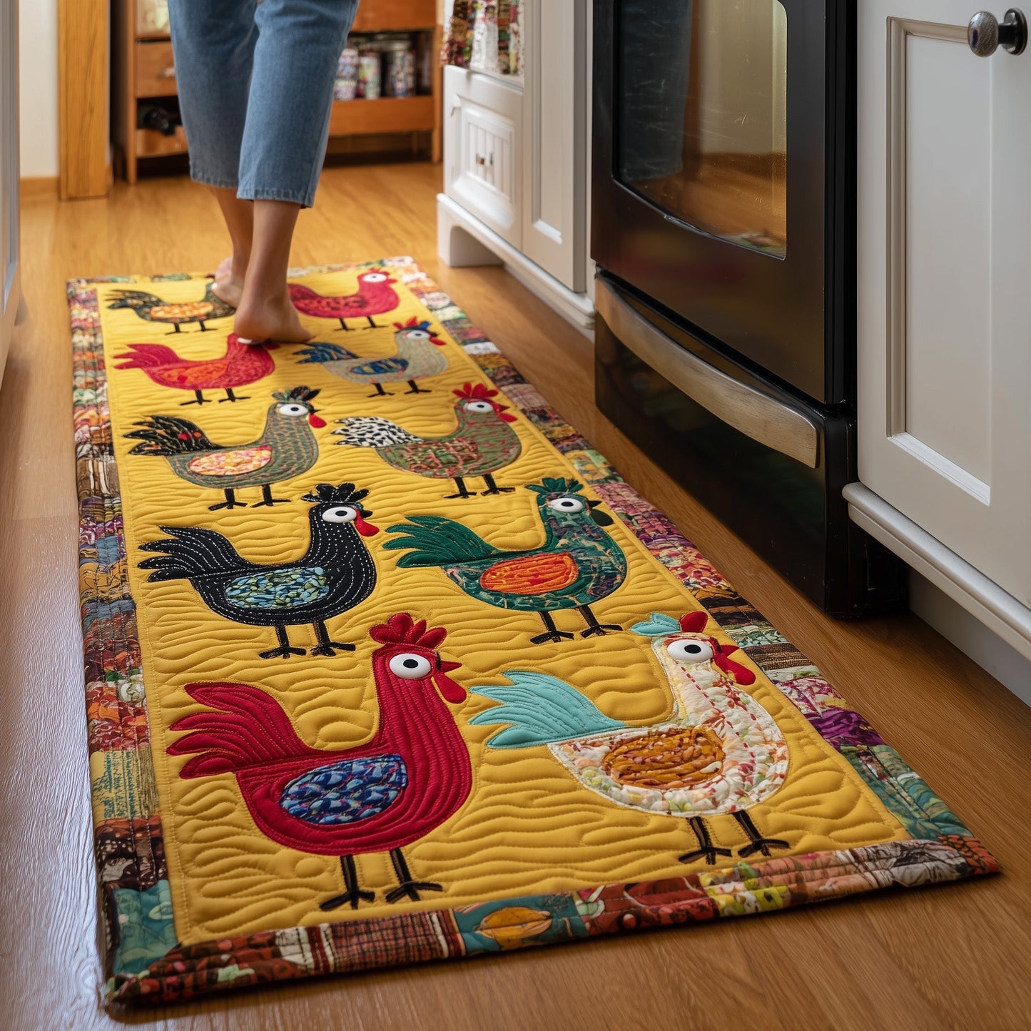 Whimsy Roosters Runner Rug GFTONT4000