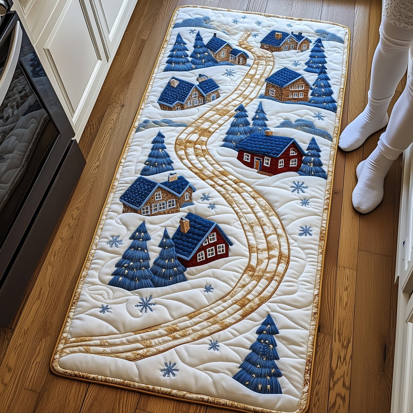 Snowy Village Runner Rug GFTONT4025