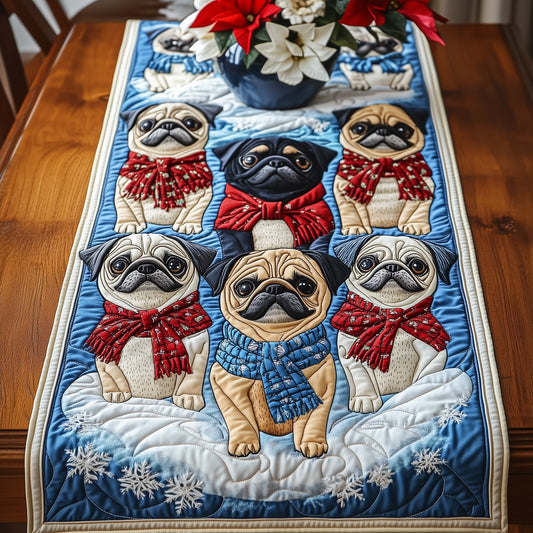 Christmas Pugs Quilted Table Runner GFTONT4060