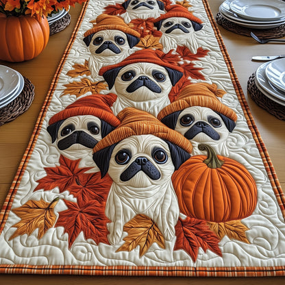 Pug Cozy Season Quilted Table Runner GFTONT4063