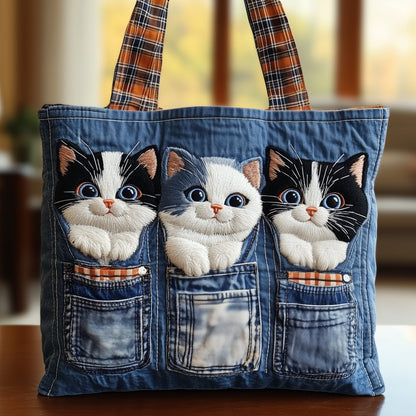 Cat Pockets Quilted Tote Bag GFTONT4068