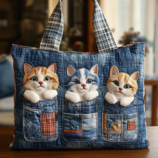 Cat Pockets Quilted Tote Bag GFTONT4069